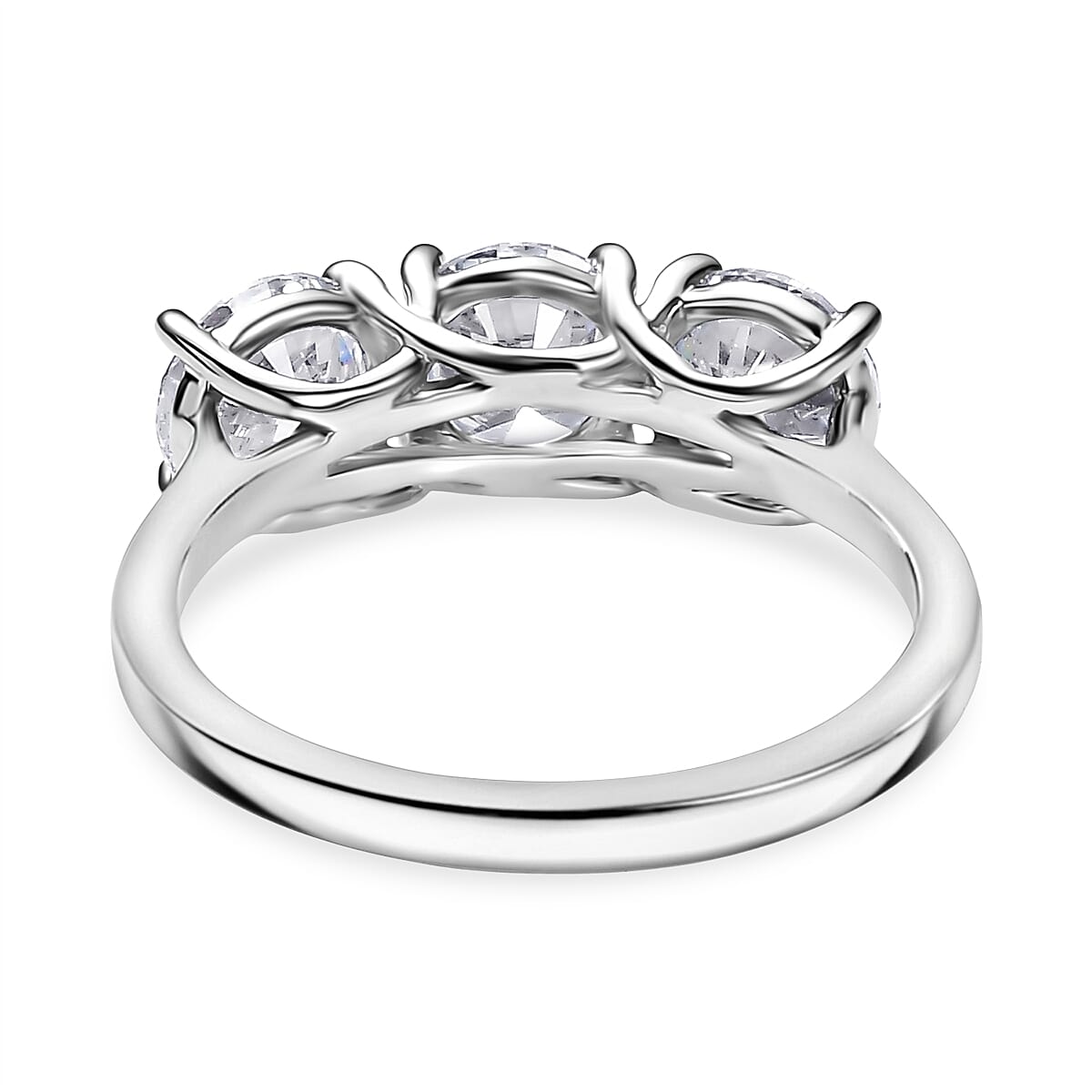 BLACK FRIDAY PREVIEW - Luxuriant 950 Platinum SGL Certified Lab Grown Diamond (VS-EF) Trilogy Ring 3.09 Ct, Platinum Wt. 4.89 Gms.