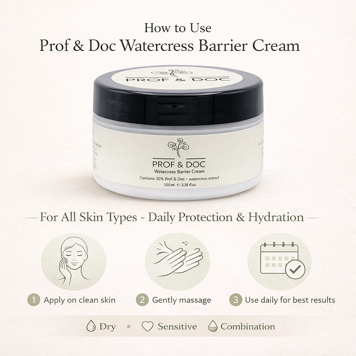 Prof & Doc Watercress Barrier Cream - 100ml