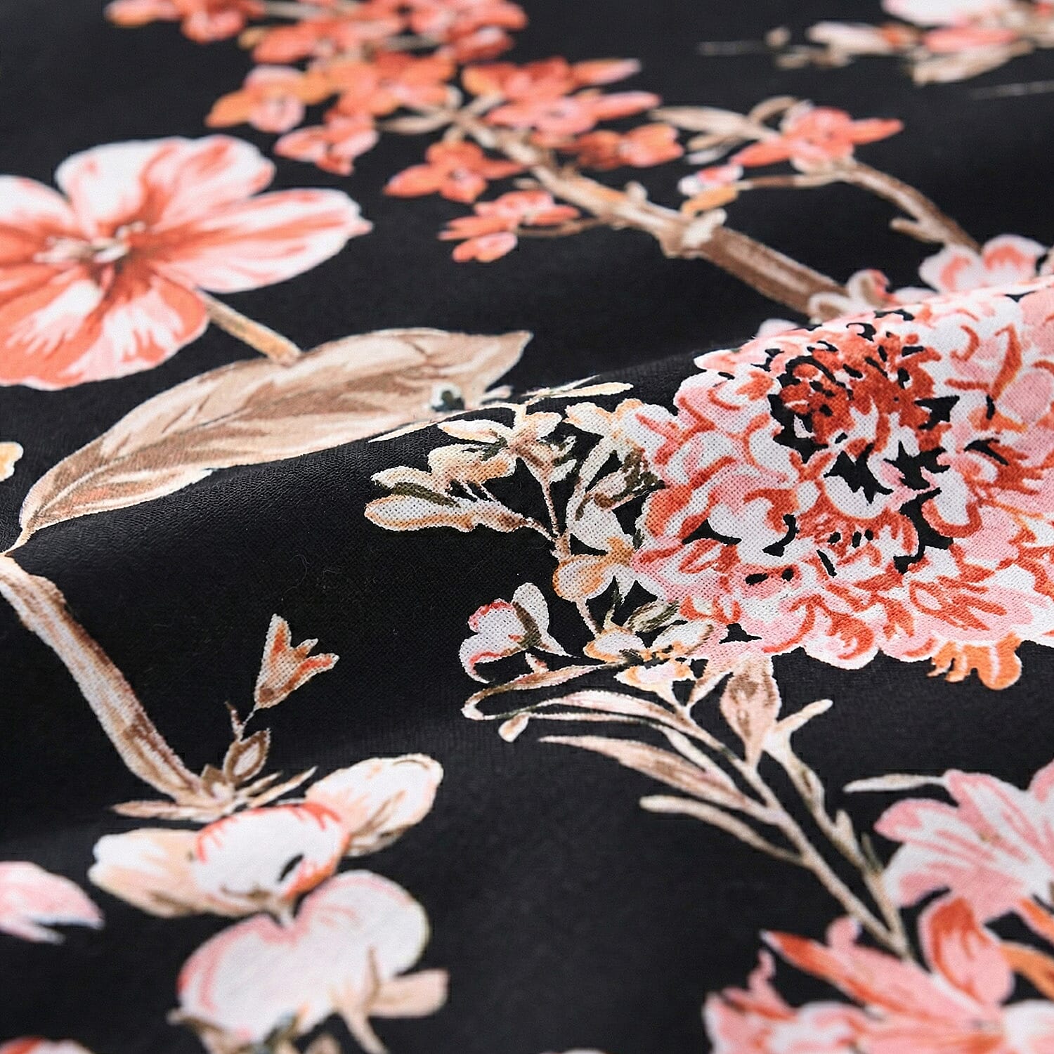 LIVMORE 3-Piece Set - Floral Print Fitted Sheet with Two Matching Pillowcases