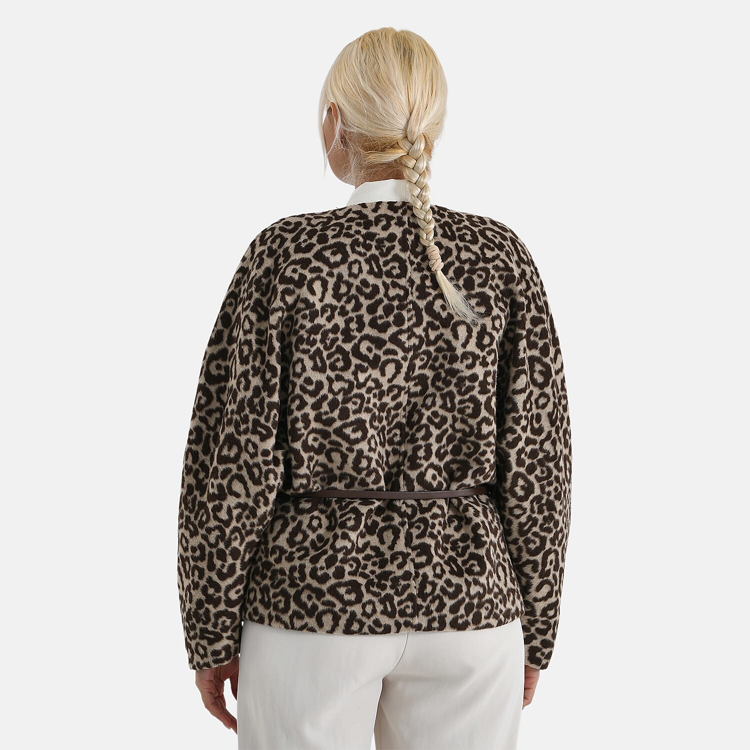 Valissiere Leopard Print Coat with Belt (One Size) - Brown
