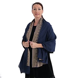 Limited Collection Sparkling Sequin Evening Shawl (70 x 180 cm) - Black