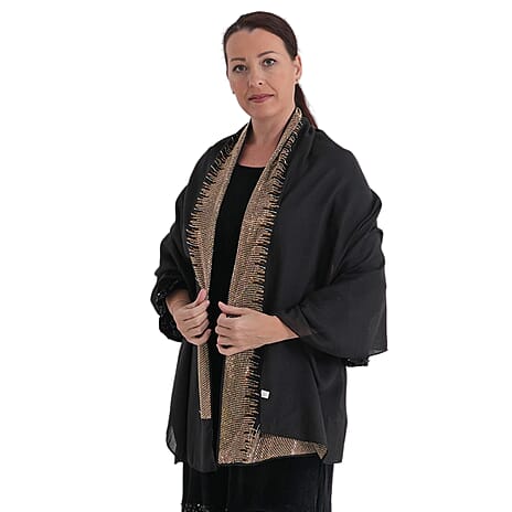 Limited Collection Sparkling Sequin Evening Shawl (70 x 180 cm) - Blue