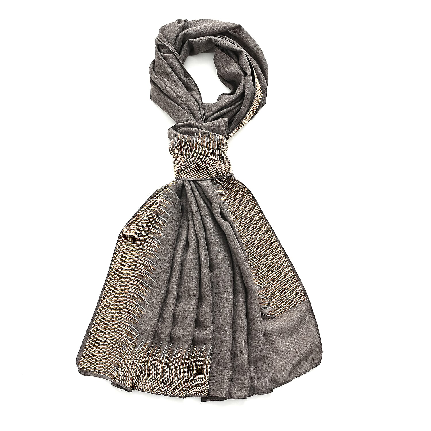 Limited Collection Sparkling Sequin Evening Shawl (70 x 180 cm) - Grey