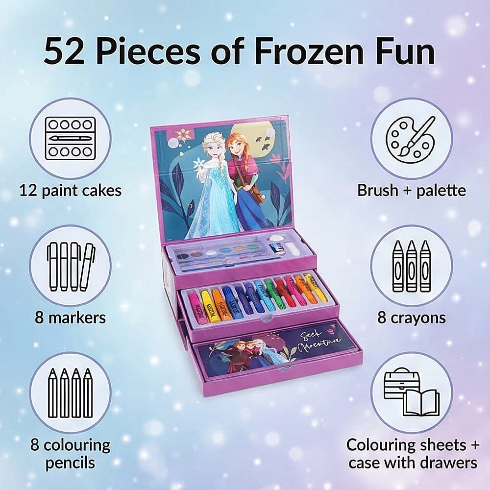 Frozen 52 Piece Coloring Set with Case and Drawers