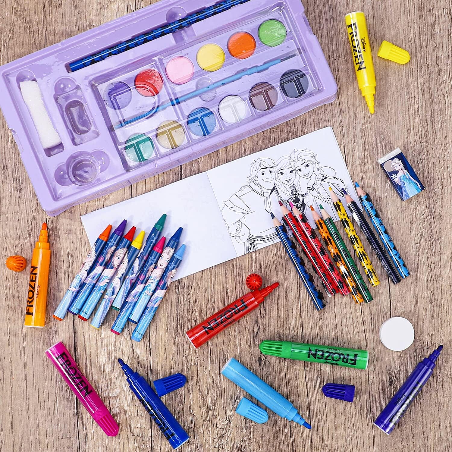 Frozen 52 Piece Coloring Set with Case and Drawers