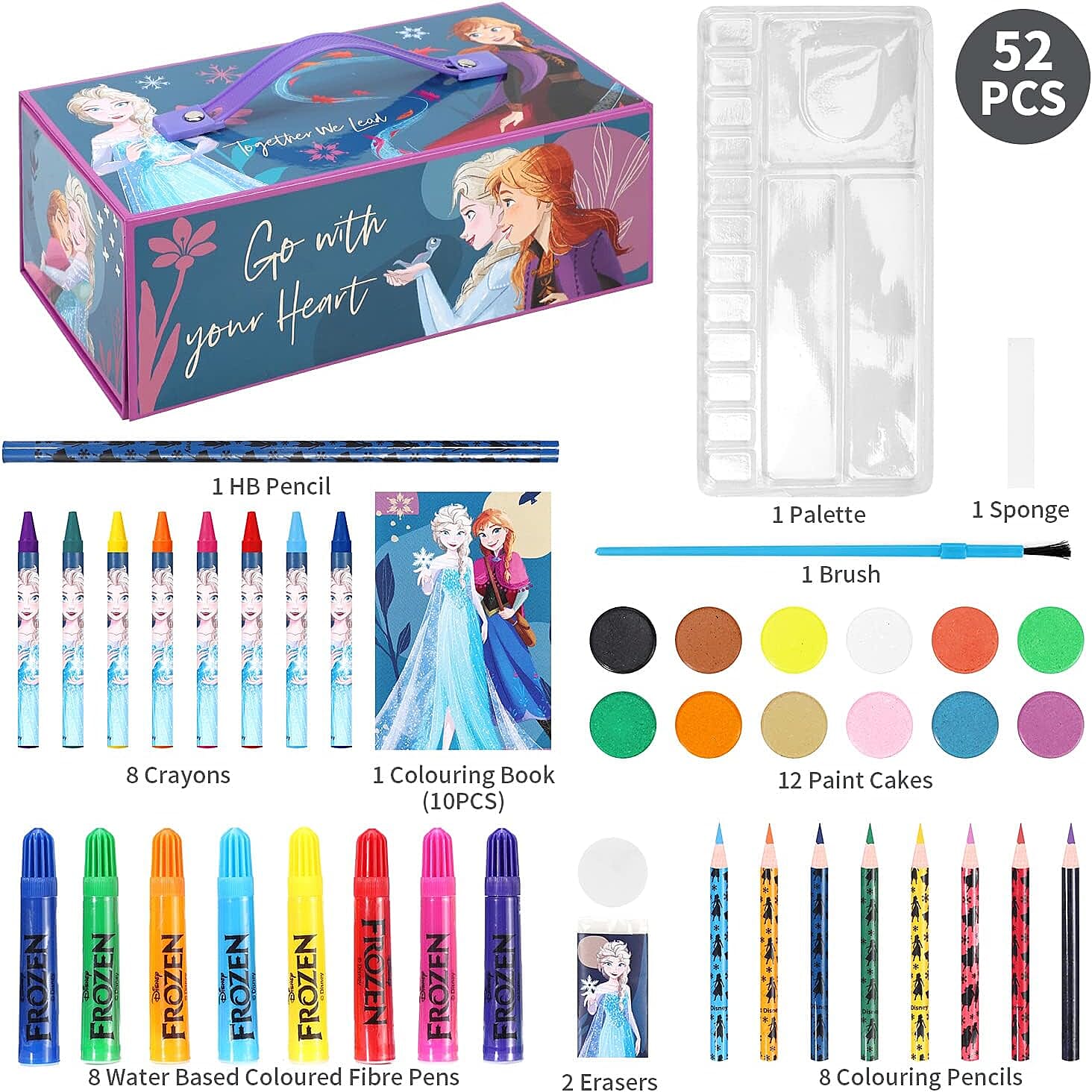 Frozen 52 Piece Coloring Set with Case and Drawers