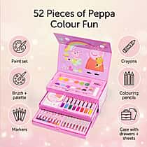Peppa Pig 43 Piece Colouring Set with Case and Drawers