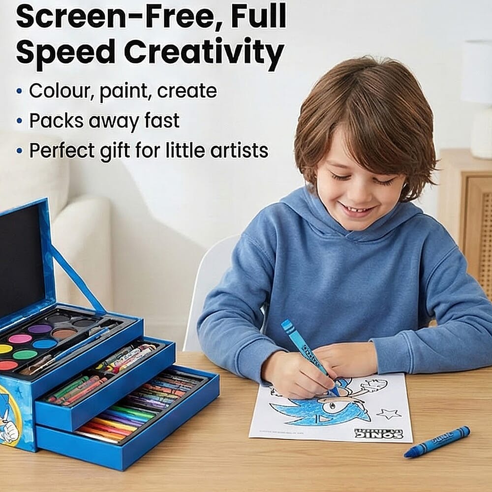 Sonic 52 Piece Coloring Set with Case and Drawers