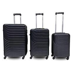 Set of 3 Lightweight Hardshell Spinner Suitcase - Black