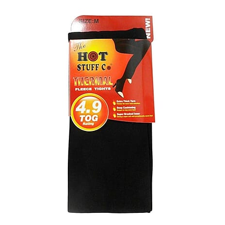 Closeout Deal Pack Of 2 Ultimate Heat Insulated Brushed Tights  (Size XL) - Black