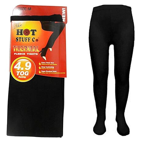 Closeout Deal Pack Of 2 Ultimate Heat Insulated Brushed Tights  (Size XXL) - Black