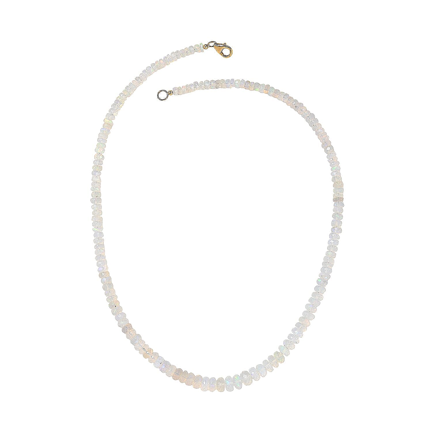 Luxoro 10K Yellow Gold AAA Ethiopian Opal Necklace (Size - 18), Gold Wt.0.63 Gms  64.000  Ct.