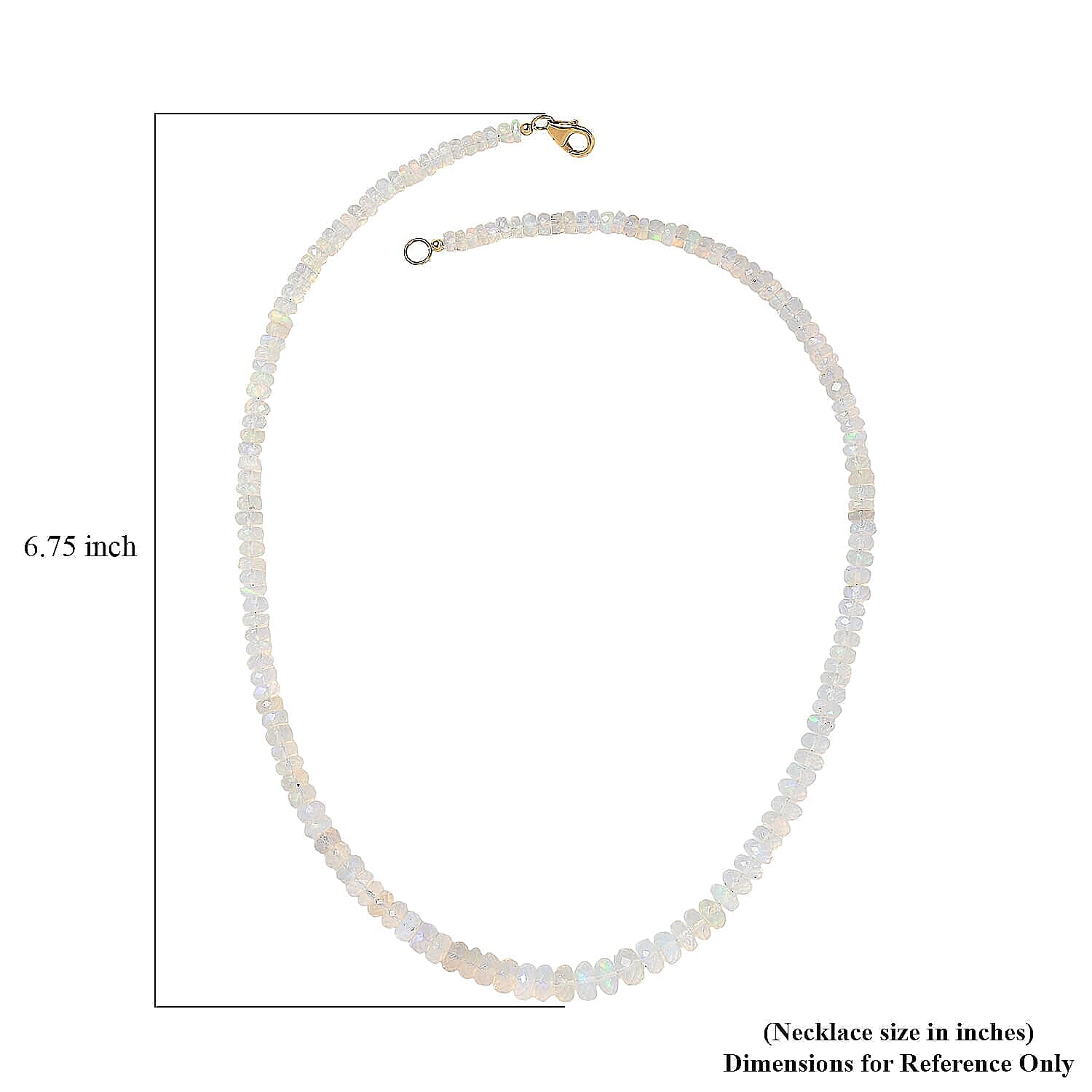 Luxoro 10K Yellow Gold AAA Ethiopian Opal Necklace (Size - 18), Gold Wt.0.63 Gms  64.000  Ct.