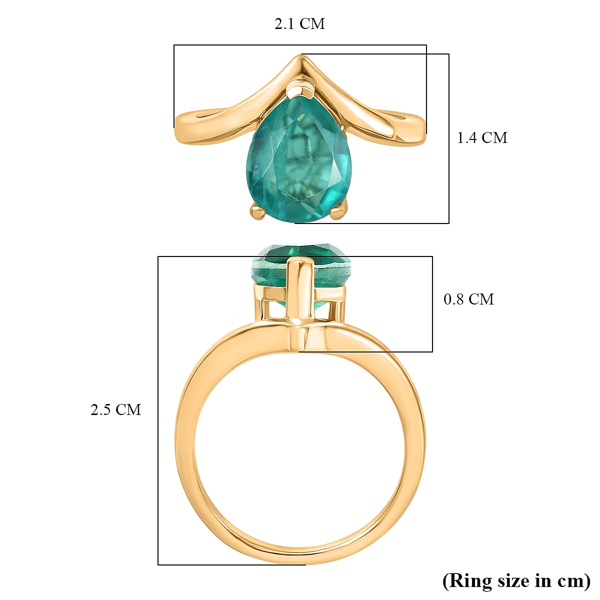 D'Joy Emeraldine Triplet Quartz Solitaire Ring Sterling Silver  2.843  Ct.