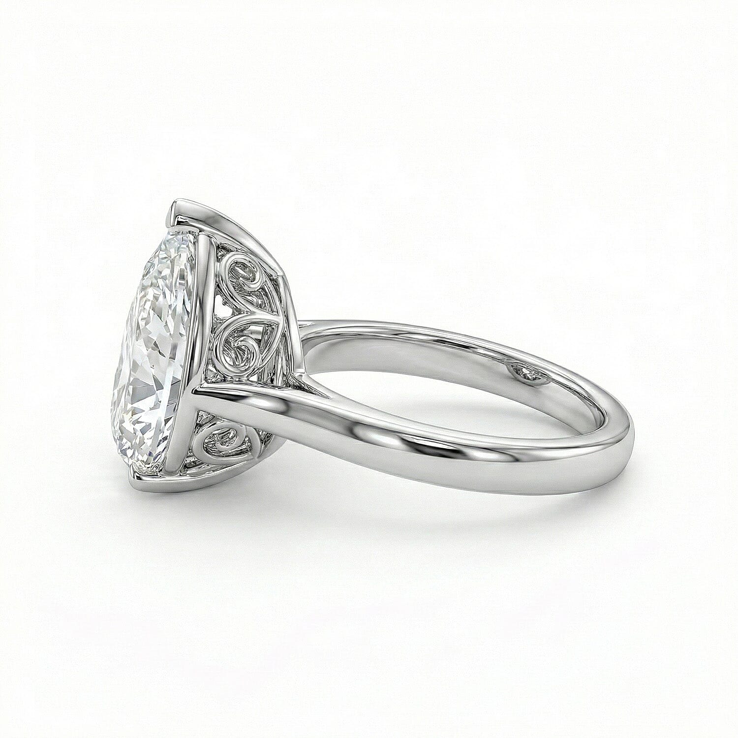 Collectors Edition - Luxuriant 950 Platinum IGI Certified Lab Grown Diamond (VS-EF) Ring 10.00 Ct, Platinum Wt. 7.21 Gms.