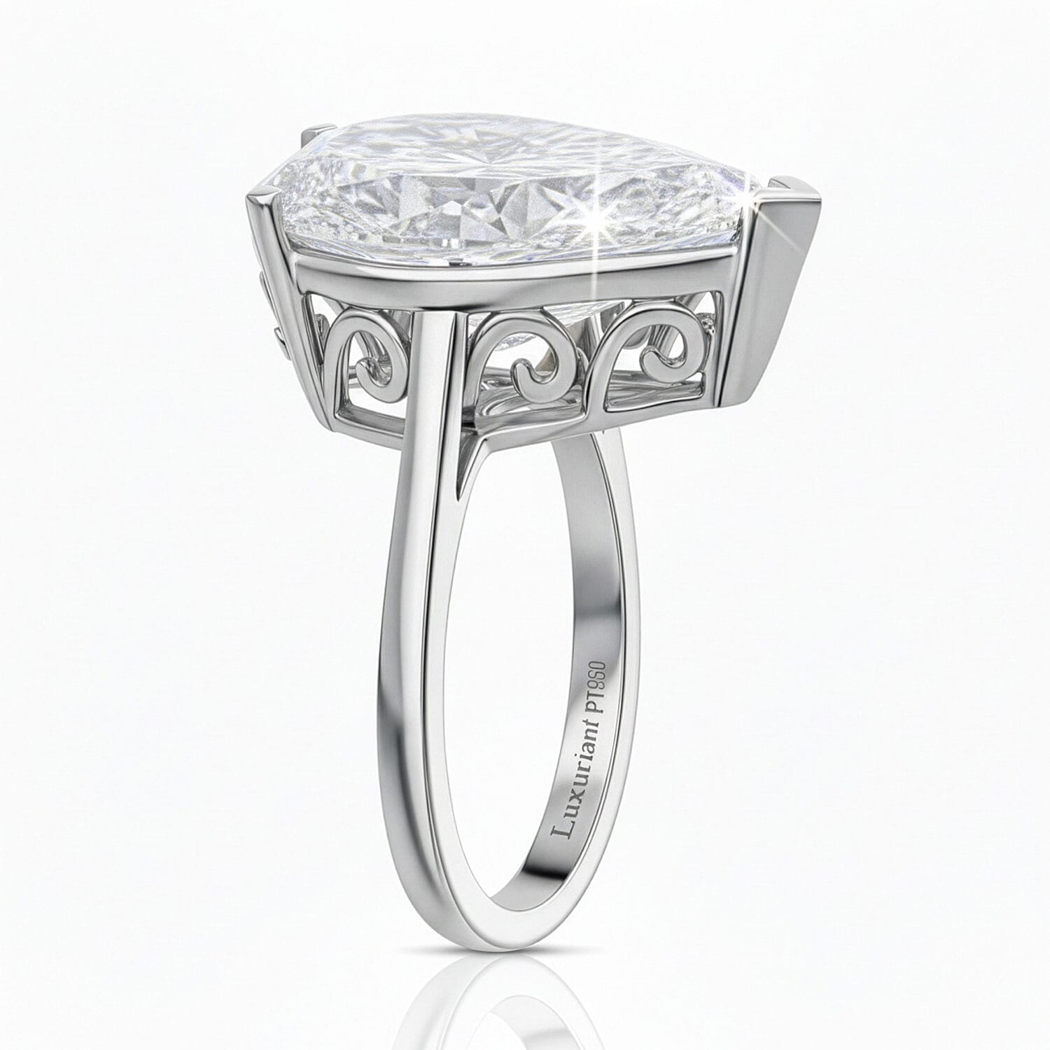 Collectors Edition - Luxuriant 950 Platinum IGI Certified Lab Grown Diamond (VS-EF) Ring 10.00 Ct, Platinum Wt. 7.21 Gms.