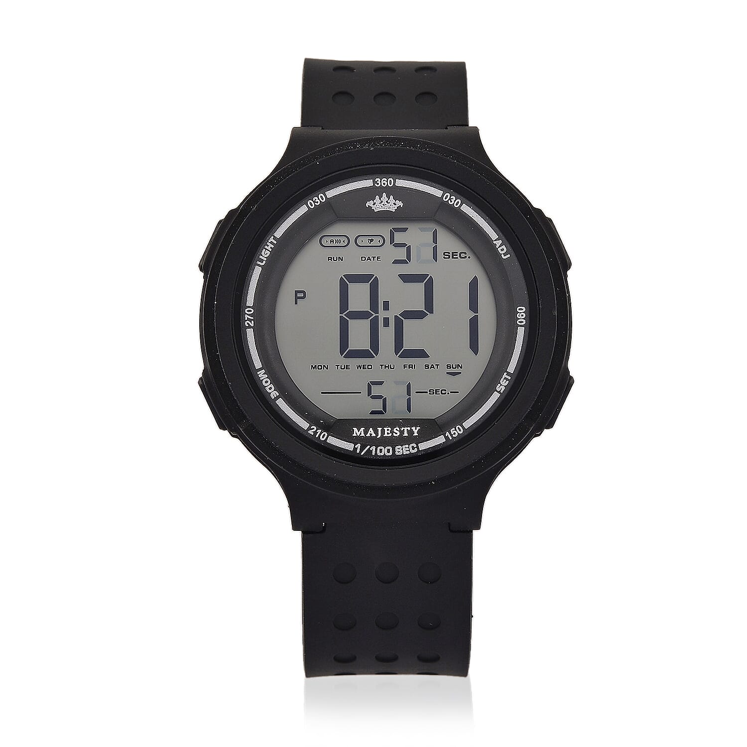 MAJESTY Digital Electronic 3ATM WR LCD Dial - Black Case Mens Watch with Black TUP Strap