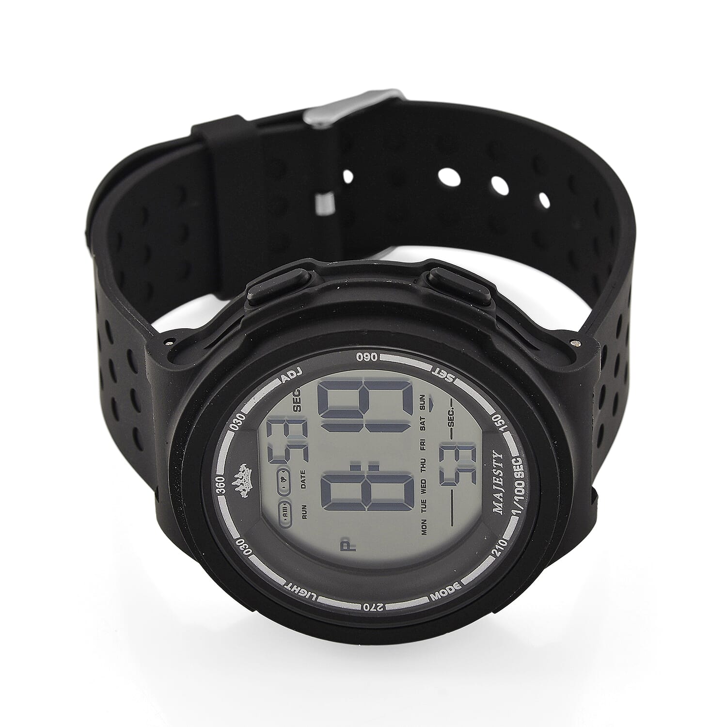 MAJESTY Digital Electronic 3ATM WR LCD Dial - Black Case Mens Watch with Black TUP Strap
