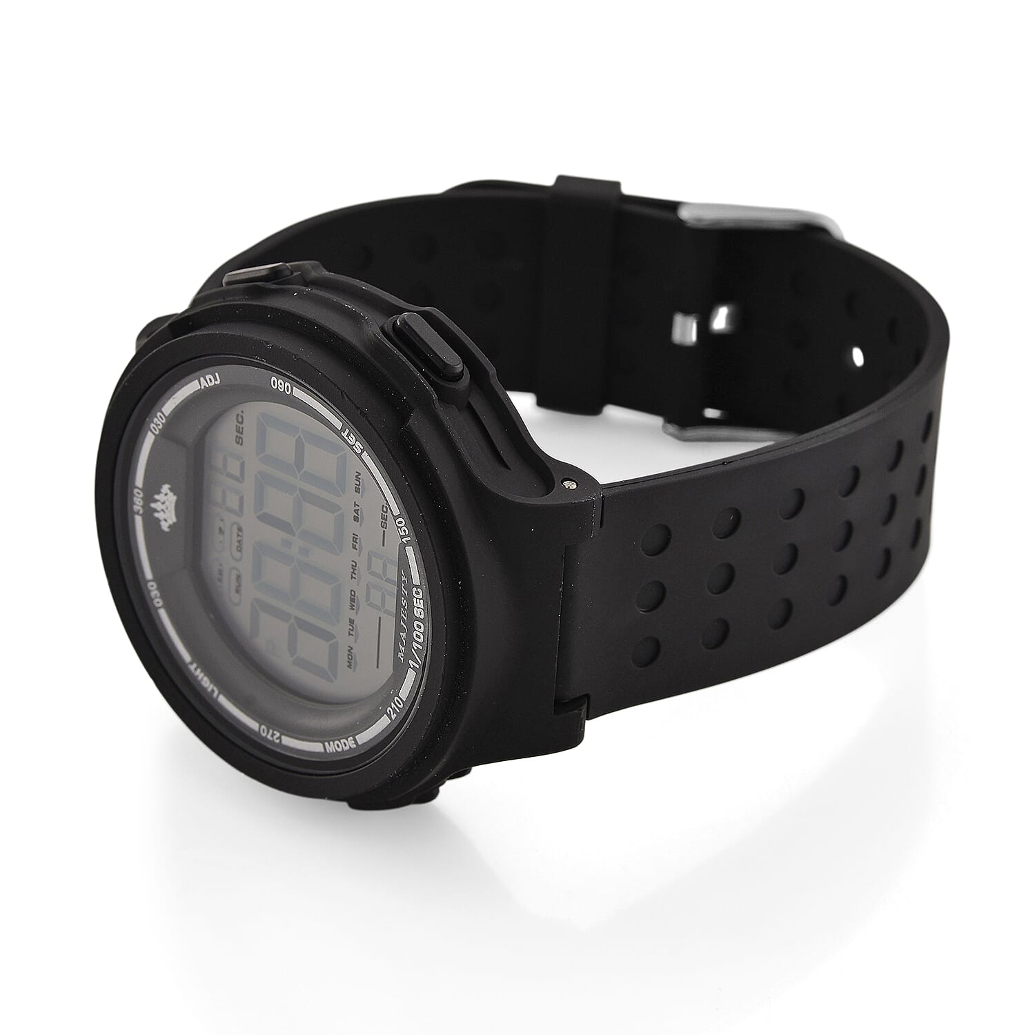 MAJESTY Digital Electronic 3ATM WR LCD Dial - Black Case Mens Watch with Black TUP Strap