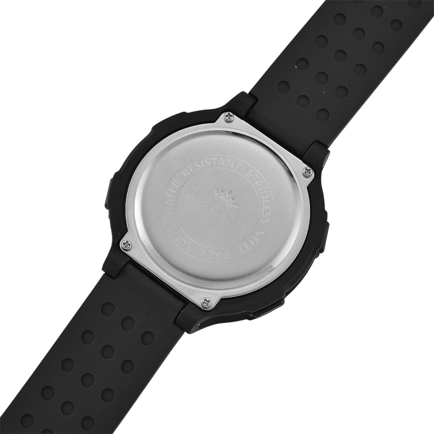 MAJESTY Digital Electronic 3ATM WR LCD Dial - Black Case Mens Watch with Black TUP Strap