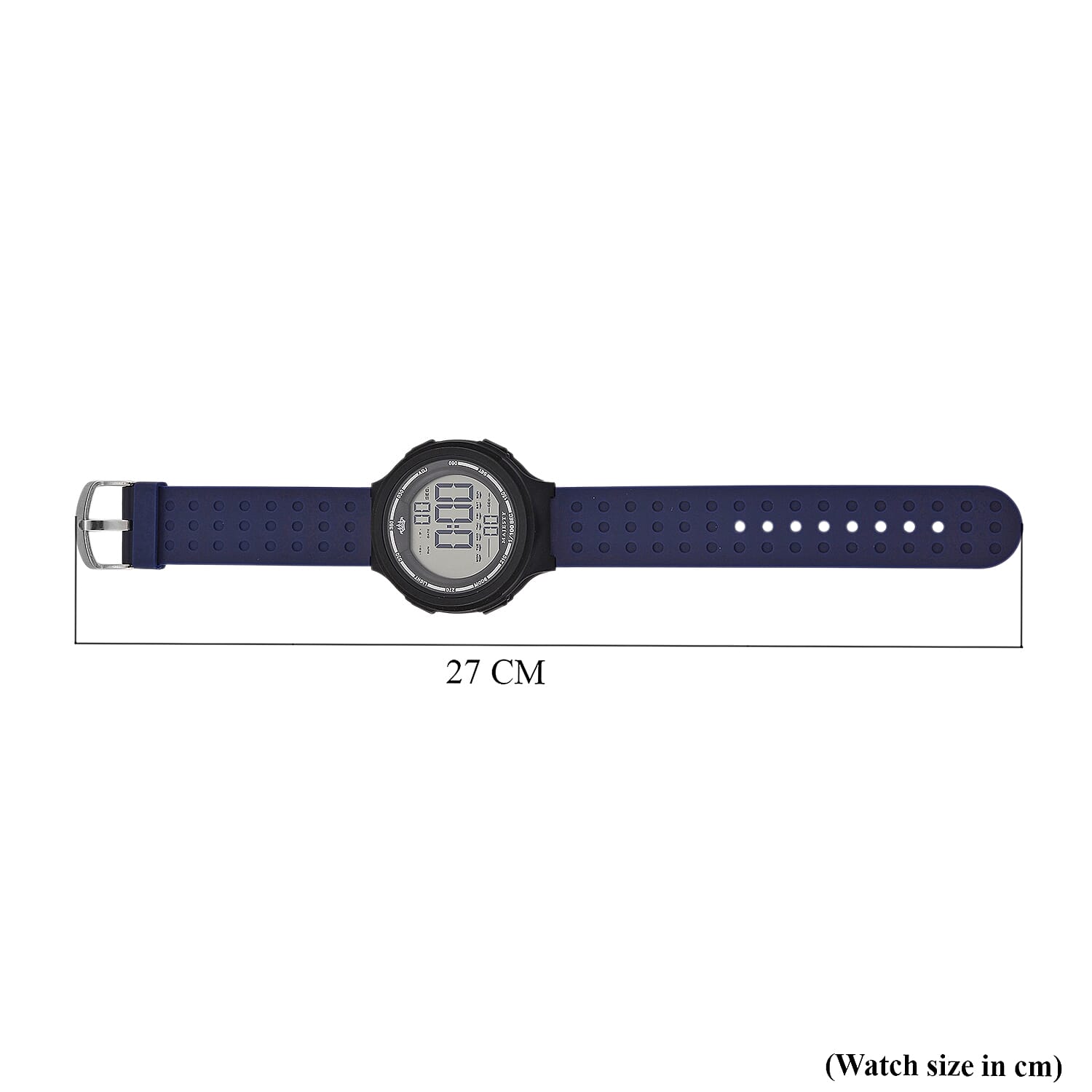 MAJESTY Digital Electronic 3ATM WR LCD Dial - Black Case Mens Watch with Blue TUP Strap
