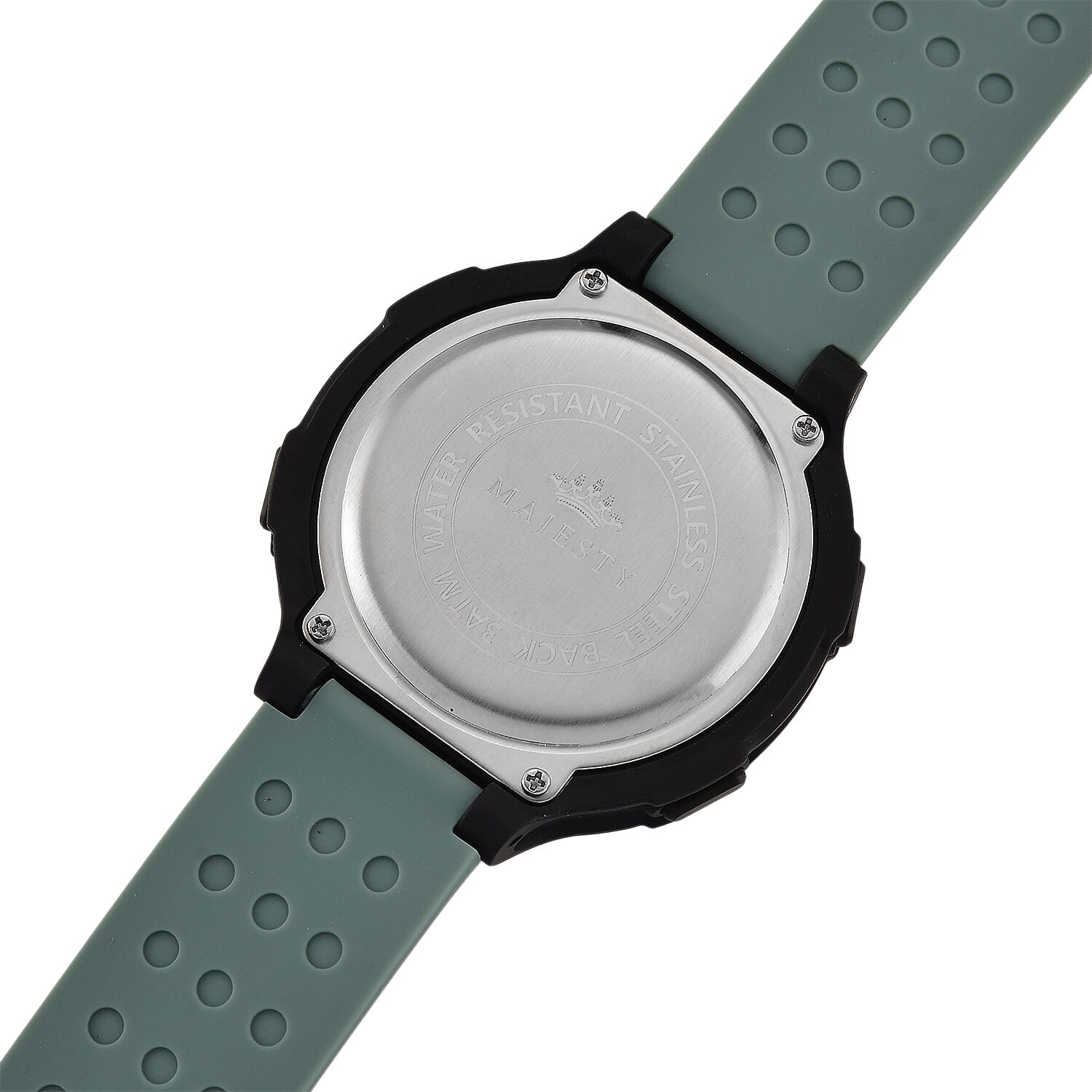 MAJESTY Digital Electronic 3ATM WR LCD Dial - Black Case Mens Watch with Cyan TUP Strap