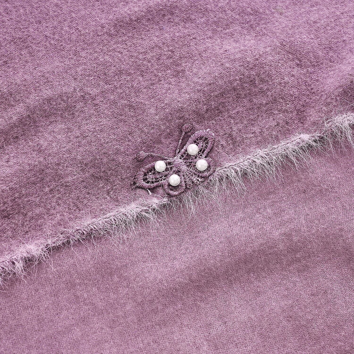 Limited Collection Embelished Season Shawl Shawl (180 x 70 Cm) - Purple
