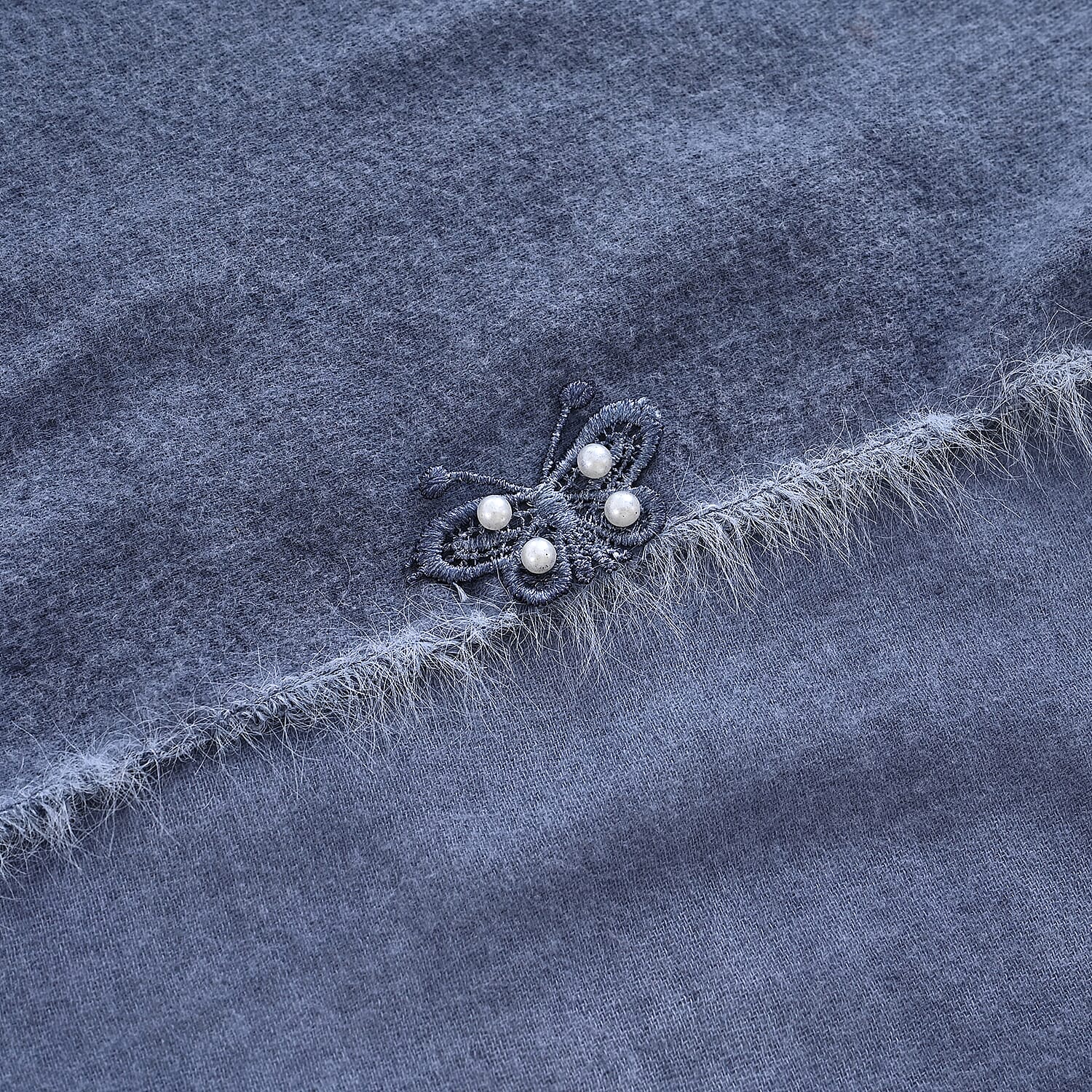 Limited Collection Embelished Season Shawl Shawl (180 x 70 Cm) - Blue