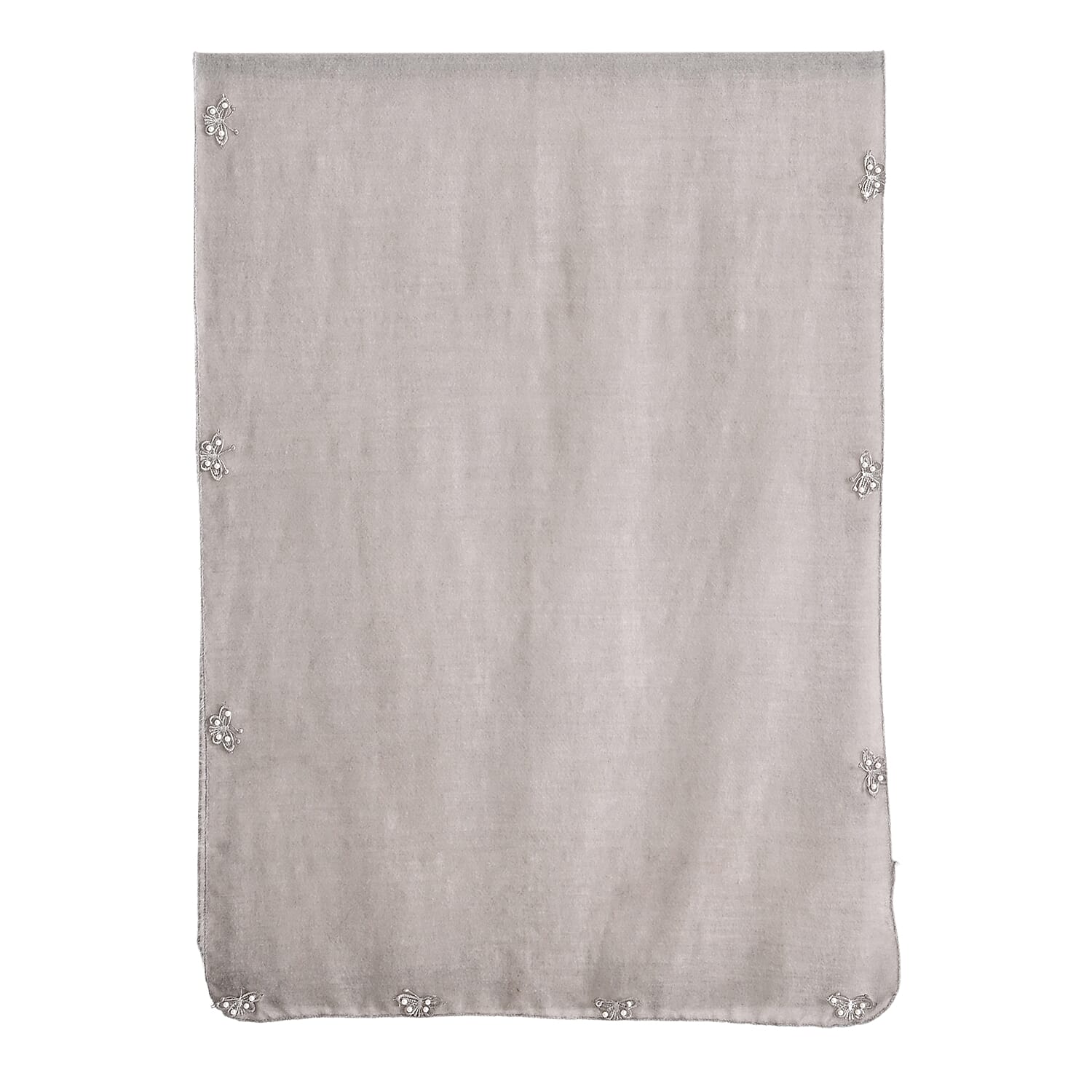 Limited Collection Embelished Season Shawl Shawl (180 x 70 Cm) - Grey