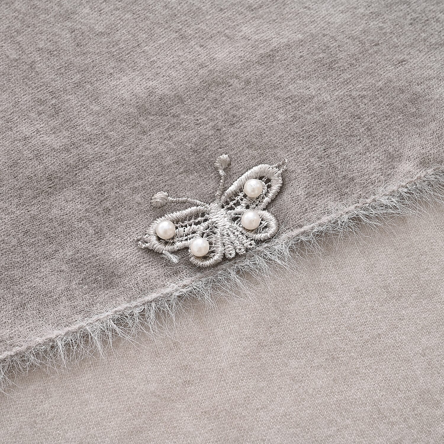 Limited Collection Embelished Season Shawl Shawl (180 x 70 Cm) - Grey