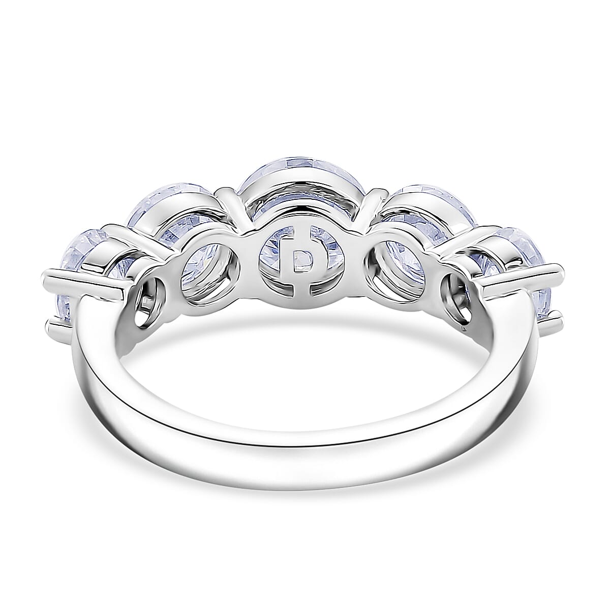 D'Joy Moissanite Ring in Rhodium Overlay Sterling Silver 4.15 Ct.
