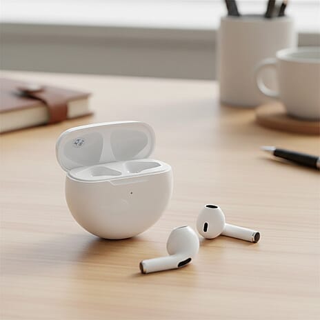 TWS True Wireless Earbuds - 150mAh Charging Case - 2-3 Hour Playtime - White