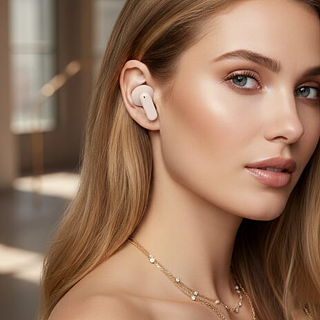 TWS True Wireless Earbuds - 180mAh Charging Case - 3-4 Hour Playtime - Beige