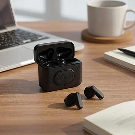 TWS True Wireless Earbuds - 180mAh Charging Case - 3-4 Hour Playtime - Black