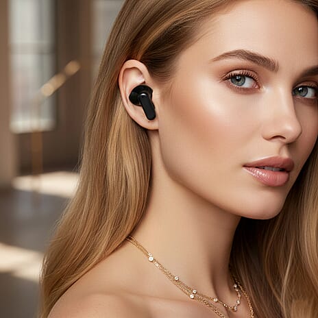 TWS True Wireless Earbuds - 180mAh Charging Case - 3-4 Hour Playtime - Black