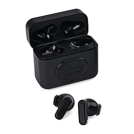 TWS True Wireless Earbuds - 180mAh Charging Case - 3-4 Hour Playtime - Black