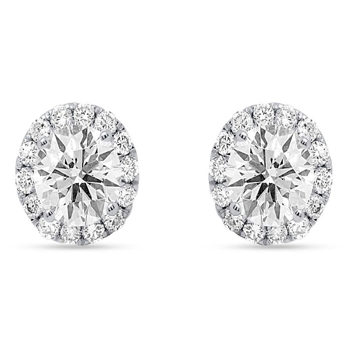New York Close Out - 14K Yellow Gold Lab Grown Diamond (VS-GH) Halo Earring with Push Back 5.00 Ct.