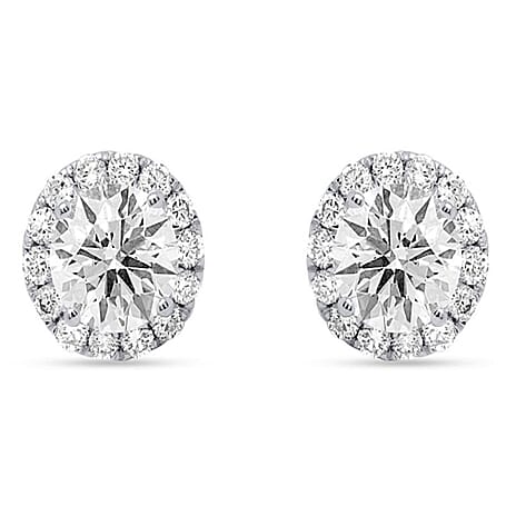 New York Close Out - 14K Yellow Gold Lab Grown Diamond (VS-GH) Halo Earring with Push Back 5.00 Ct.