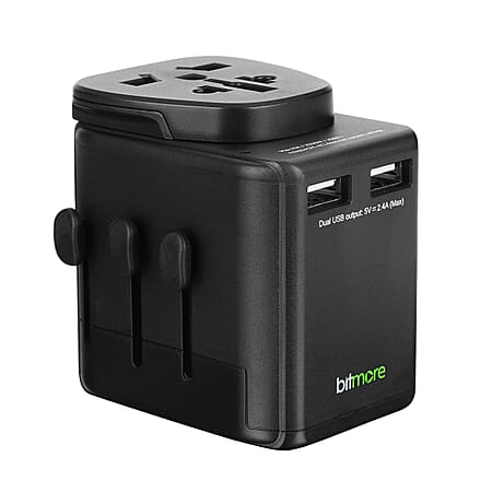 Bitmore World Wide Travel Adaptor - Black