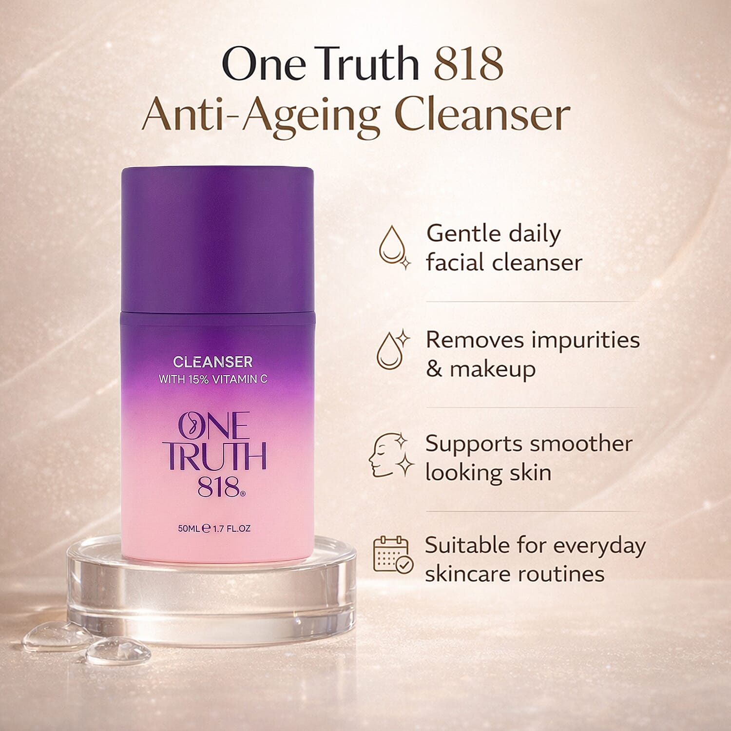 One Truth 818 Anti-Ageing Cleanser (50ml)