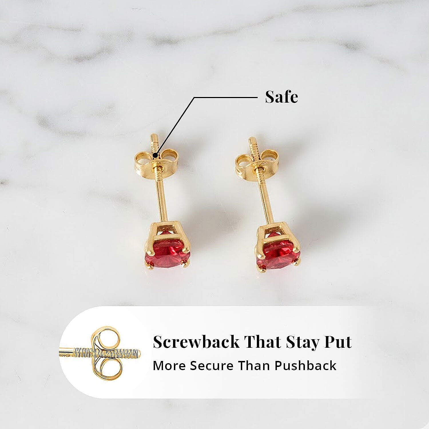 Luxoro 14K Yellow Gold AAA Songea Sapphire Earring, Gold Wt.0.46 Gms  1.100  Ct.