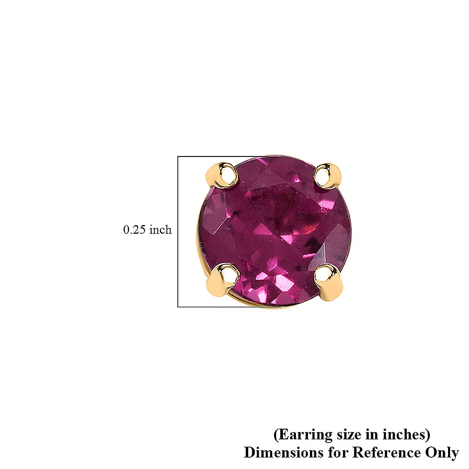 Luxoro 14K Yellow Gold AAA Radiant Ember Garnet Earring, Gold Wt.0.46 Gms  1.200  Ct.