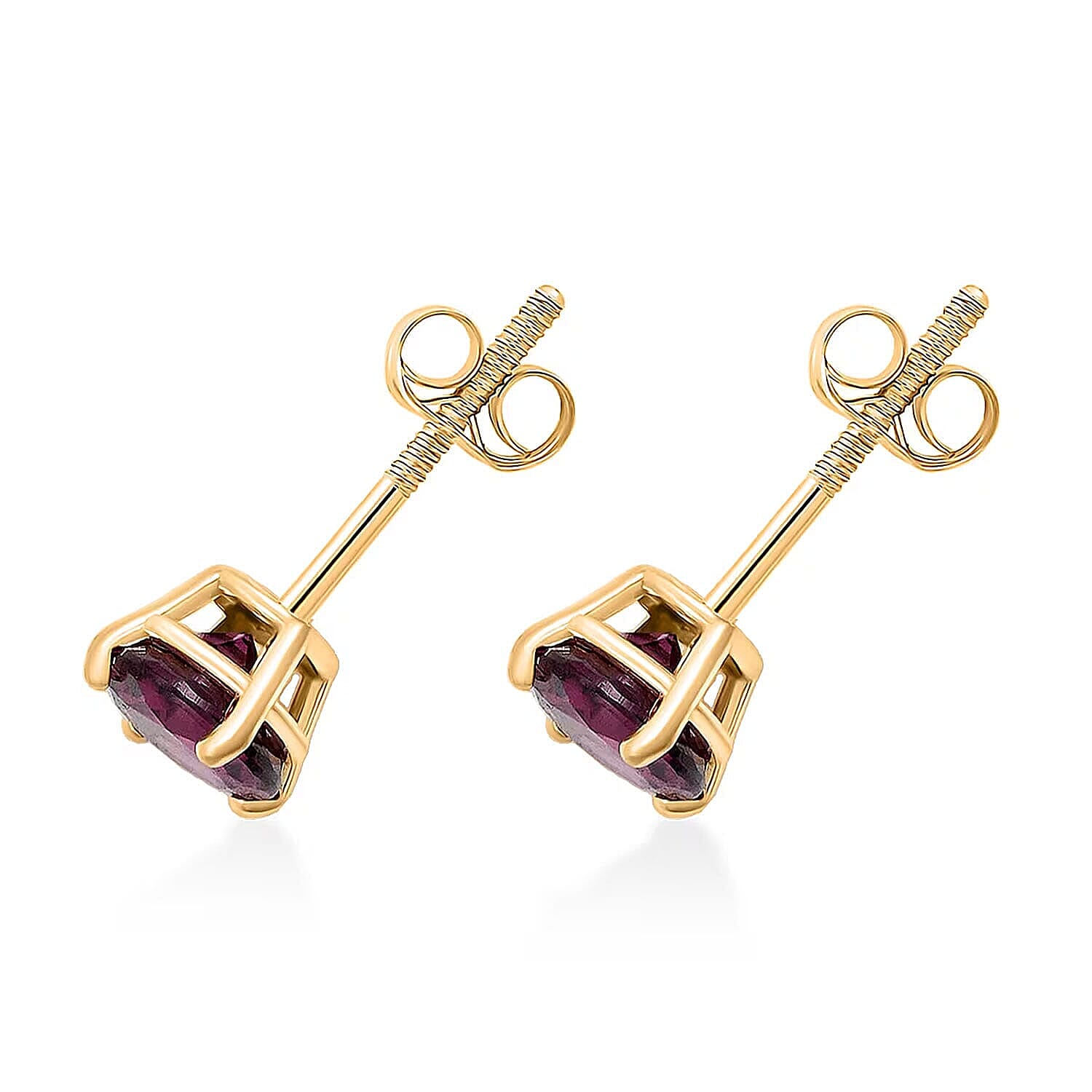 Luxoro 14K Yellow Gold AAA Radiant Ember Garnet Earring, Gold Wt.0.46 Gms  1.200  Ct.