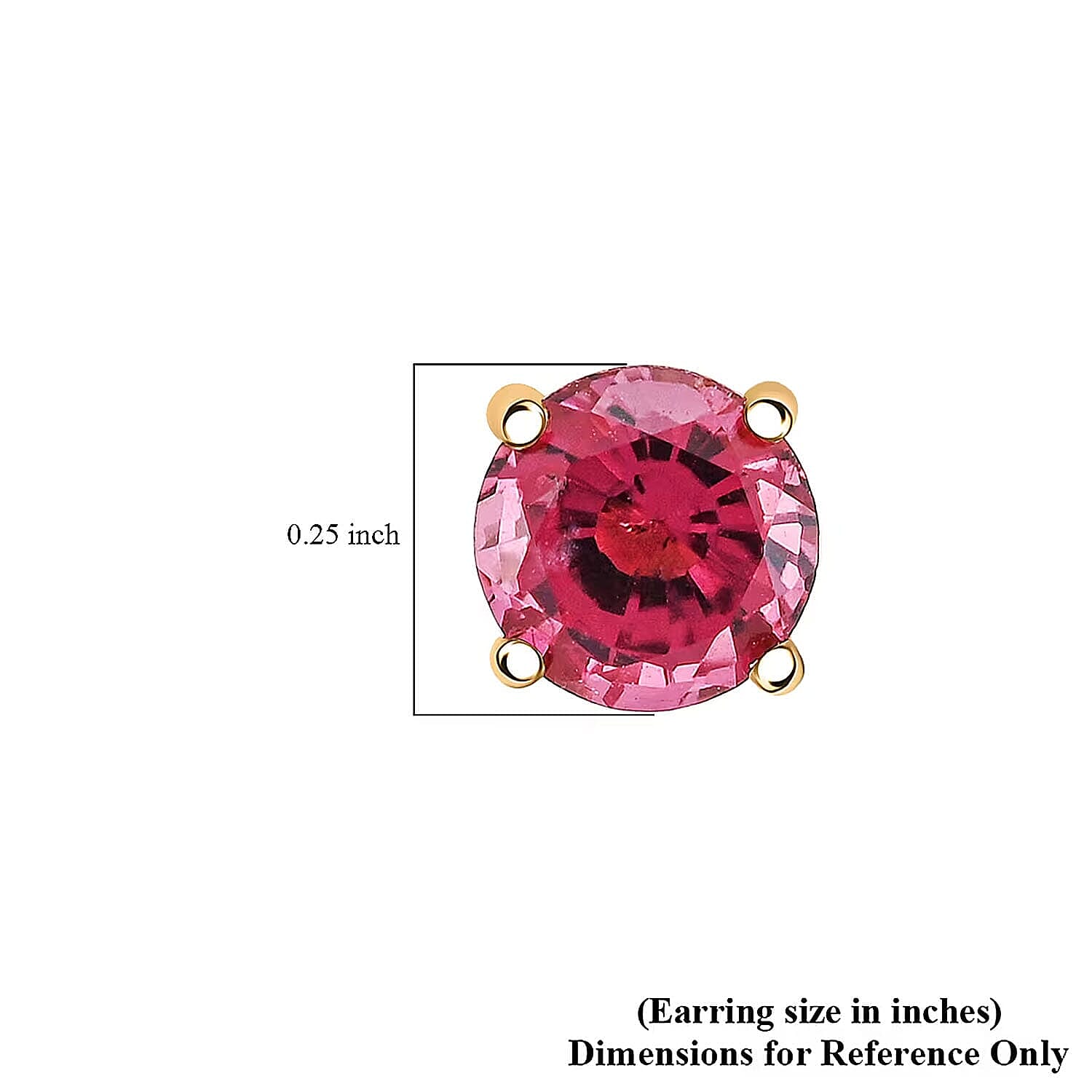 Luxoro 14K Yellow Gold AAA Rubellite Earring, Gold Wt.0.46 Gms  1.100  Ct.