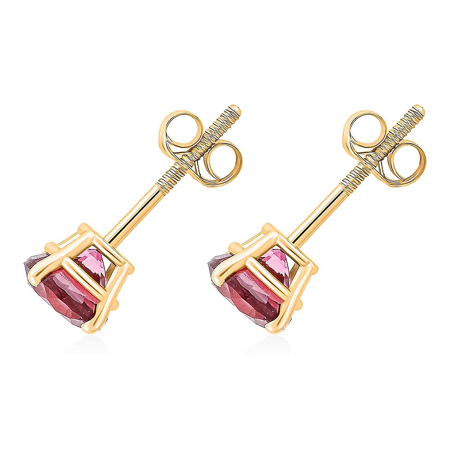Luxoro 14K Yellow Gold AAA Rubellite Earring, Gold Wt.0.46 Gms  1.100  Ct.