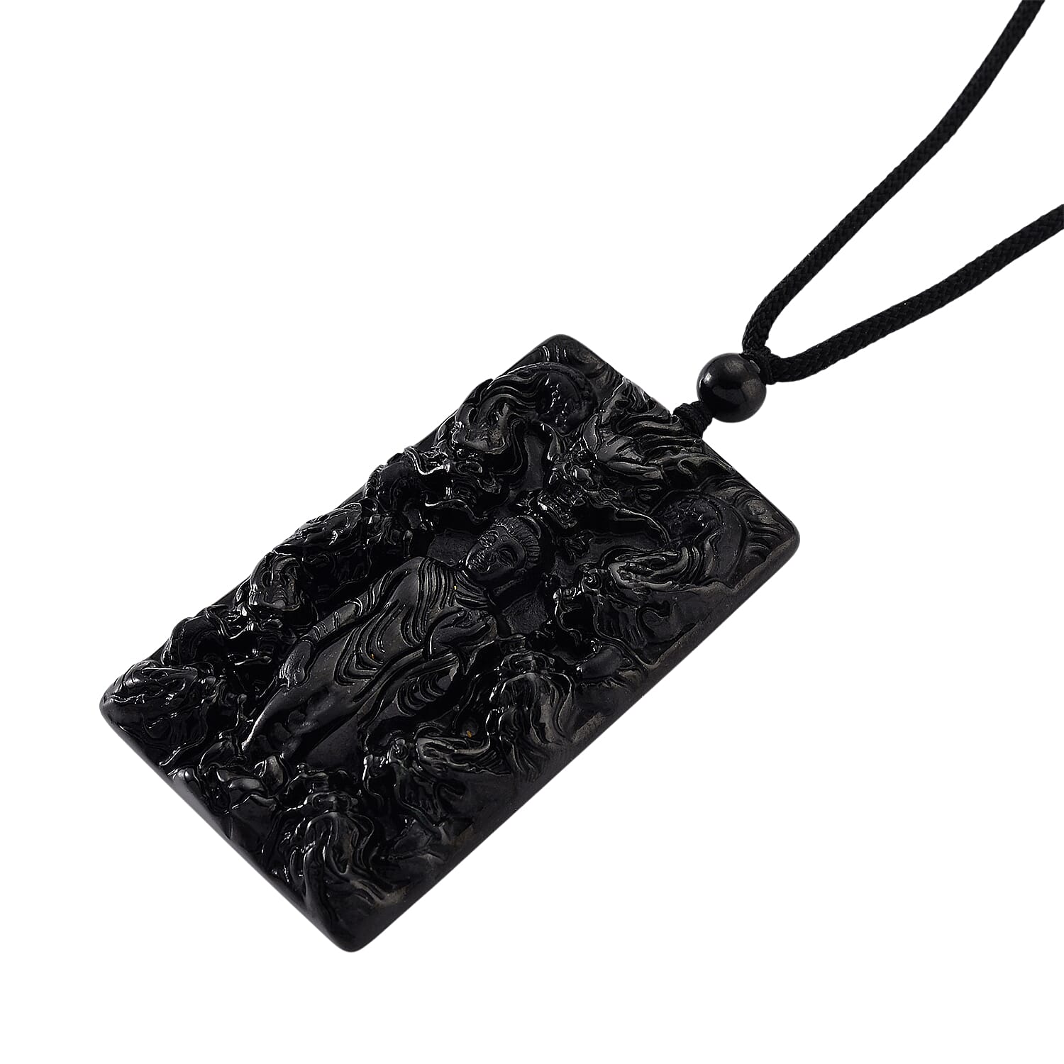 Black Jade Stone Necklace  125.000  Ct.