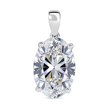 First Time Ever - LUXURIANT 7 Ct. Lab Grown Diamond Oval Cut Solitaire Pendant in 950 Platinum IGI Certified (VS-EF)
