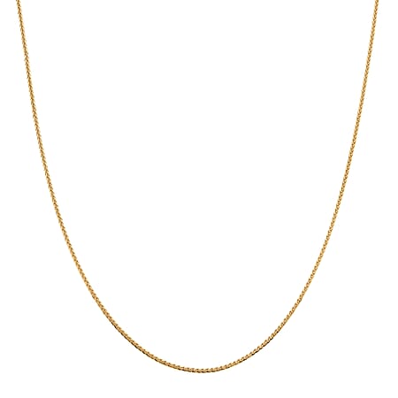 24K Gold ( 99.99 % Purity) 1.1MM Solid Spiga Necklace with Lobster Clasp Adjustable 24 Inch 24K Gold ( 99.99 % Purity) 1.1MM Solid Spiga Necklace with Lobster Clasp Adjustable 24 Inch