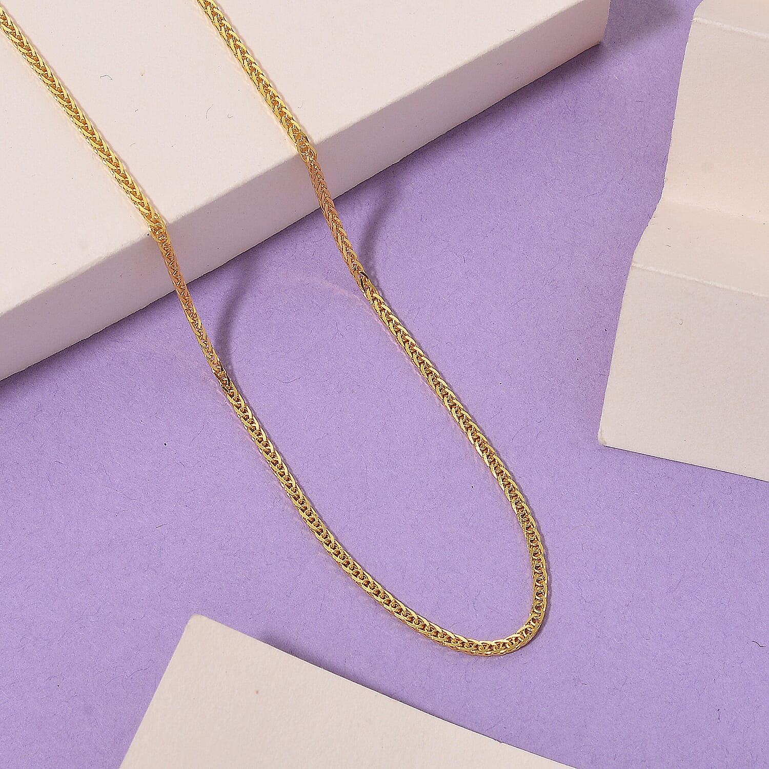 First Time Ever- 24K Gold ( 99.99 % Purity) SOLID Spiga Necklace (Size 24 Adjustable) with Lobster Clasp, Gold Wt. 8.53 Gms.