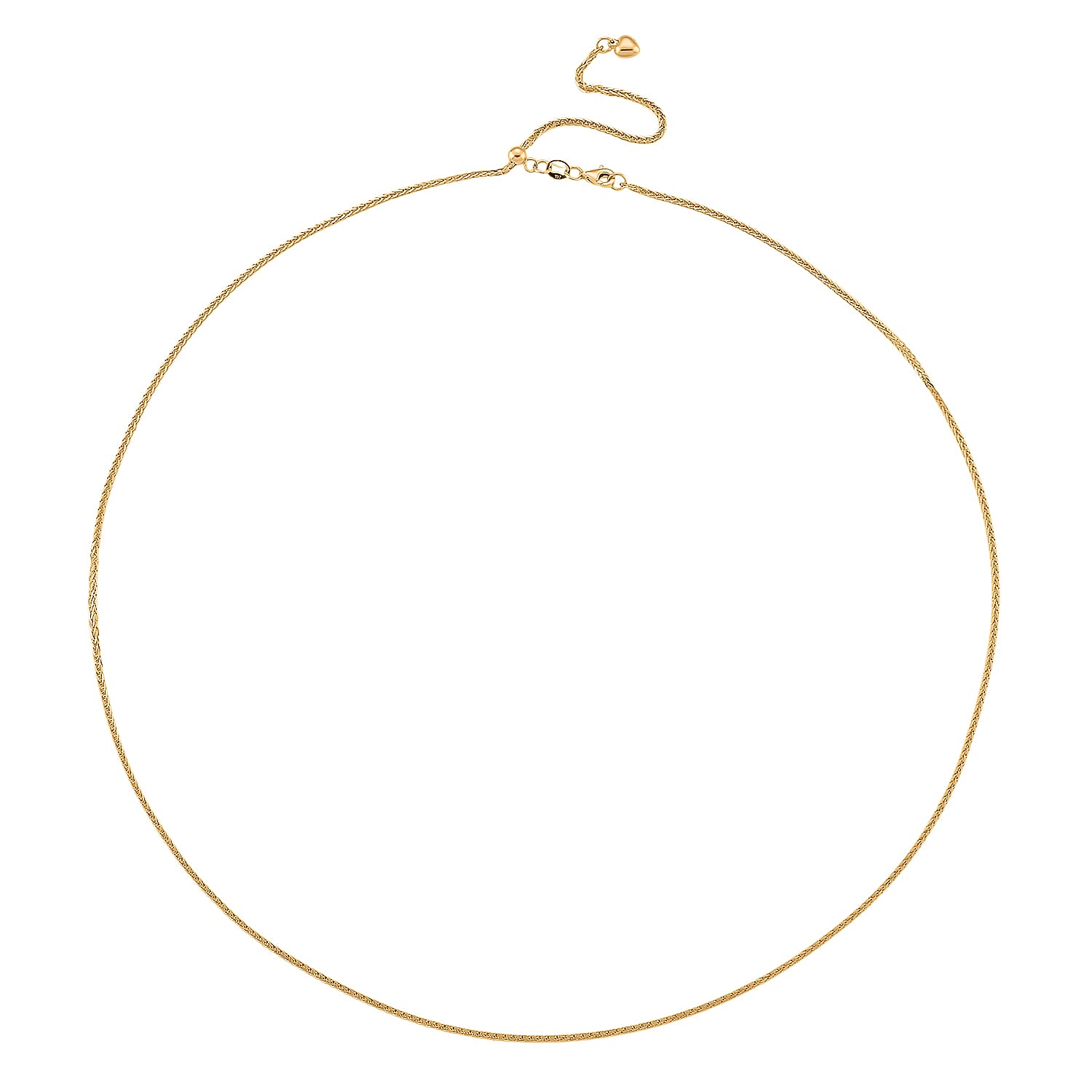 First Time Ever- 24K Gold ( 99.99 % Purity) SOLID Spiga Necklace (Size 24 Adjustable) with Lobster Clasp, Gold Wt. 8.53 Gms.